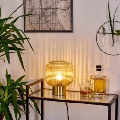 Paeni Tischleuchte Bernsteinfarben, 1-flammig -Lampe Verkäufe paeni tischleuchte h3407295 6