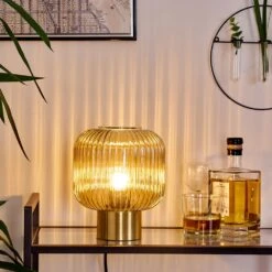 Paeni Tischleuchte Bernsteinfarben, 1-flammig -Lampe Verkäufe paeni tischleuchte h3407295 8