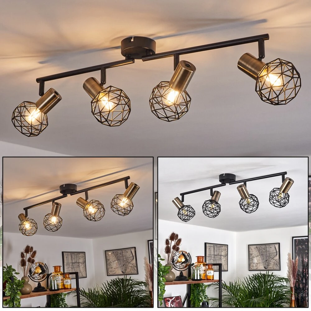 Palmira Deckenleuchte Gold, Schwarz, 4-flammig 3 Palmira Deckenleuchte Gold, Schwarz, 4-flammig