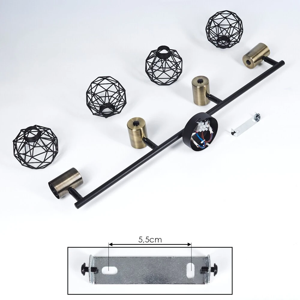 Palmira Deckenleuchte Gold, Schwarz, 4-flammig 7 Palmira Deckenleuchte Gold, Schwarz, 4-flammig – Bild 5