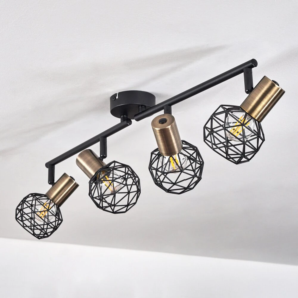 Palmira Deckenleuchte Gold, Schwarz, 4-flammig 10 Palmira Deckenleuchte Gold, Schwarz, 4-flammig – Bild 8