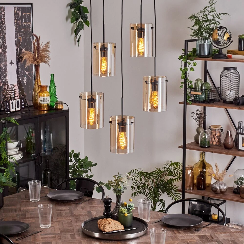 Parane Hängeleuchte Glas 15 Cm Bernsteinfarben, 5-flammig 3 Parane Hängeleuchte Glas 15 Cm Bernsteinfarben, 5-flammig