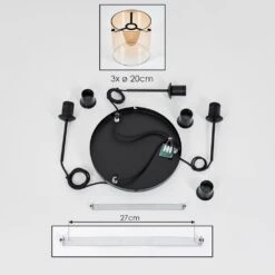 Parane Hängeleuchte Glas 20cm Bernsteinfarben, Klar, 3-flammig -Lampe Verkäufe parane haengeleuchte glas 20cm h3730287 4