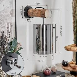 Parane Wandleuchte Naturfarben, Schwarz, 1-flammig -Lampe Verkäufe parane wandleuchte h3796207 3