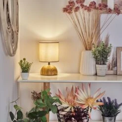 Passila Tischleuchte Holzoptik, 1-flammig -Lampe Verkäufe passila tischleuchte h3595138 8