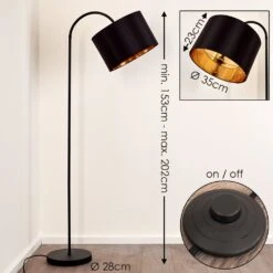 Pattburg Stehleuchte Schwarz, 1-flammig -Lampe Verkäufe pattburg stehleuchte h3263655 do2 1