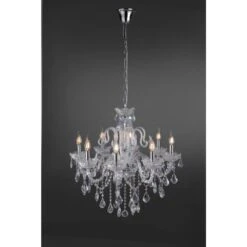 Paul Neuhaus GRACIA Kronleuchter Transparent, Klar, 8-flammig