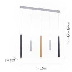 Paul Neuhaus PURE-GEMIN Pendelleuchte LED Aluminium, Messing, Schwarz, 5-flammig -Lampe Verkäufe paul neuhaus pure gemin pendelleuchte 2527 95 8