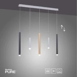 Paul Neuhaus PURE-GEMIN Pendelleuchte LED Aluminium, Messing, Schwarz, 5-flammig -Lampe Verkäufe paul neuhaus pure gemin pendelleuchte 2527 95 9