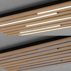 Paul Neuhaus Q-Akustik Wand- Und Deckenleuchte LED Braun, Schwarz, 1-flammig, Fernbedienung -Lampe Verkäufe paul neuhaus q akustik wand und deckenleuchte 6422 79 8