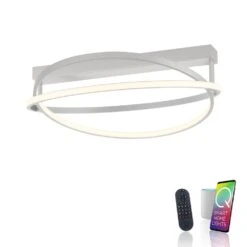Paul Neuhaus Q-BELUGA Deckenleuchte LED Silber, 1-flammig, Fernbedienung -Lampe Verkäufe paul neuhaus q beluga deckenleuchte 6739 55 2