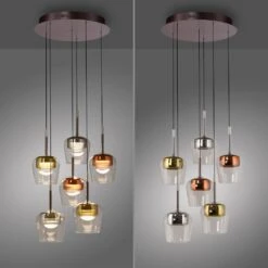 Paul Neuhaus Q-Kon Pendelleuchte LED Braun, 6-flammig, Fernbedienung -Lampe Verkäufe paul neuhaus q kon pendelleuchte 2744 70 9