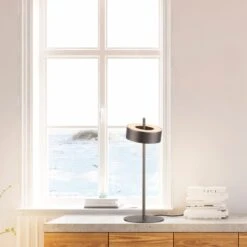 Paul Neuhaus Q-Rotate Tischleuchte LED Braun, 1-flammig, Fernbedienung -Lampe Verkäufe paul neuhaus q rotate tischleuchte 4324 34 2