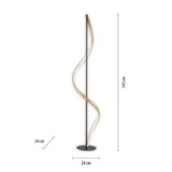 Paul Neuhaus Q-SWING Stehleuchte LED Anthrazit, Gold, 1-flammig, Fernbedienung -Lampe Verkäufe paul neuhaus q swing stehleuchte 438 13 8