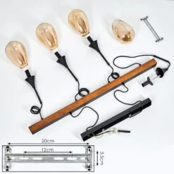 Pedreles Pendelleuchte Naturfarben, Schwarz, 4-flammig -Lampe Verkäufe pedreles pendelleuchte h3626504 4