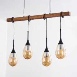 Pedreles Pendelleuchte Naturfarben, Schwarz, 4-flammig -Lampe Verkäufe pedreles pendelleuchte h3626504 7