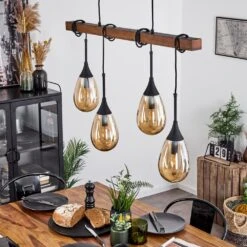 Pedreles Pendelleuchte Naturfarben, Schwarz, 4-flammig -Lampe Verkäufe pedreles pendelleuchte h3626504 9