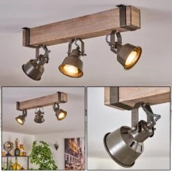 Pehefito Deckenleuchte Grau, Grün, Naturfarben, 3-flammig