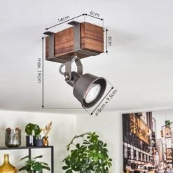 Pehefito Deckenleuchte Dunkelbraun, Grau, 1-flammig -Lampe Verkäufe pehefito deckenleuchte h3795828 3