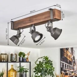 Pehefito Deckenleuchte Dunkelbraun, Grau, 3-flammig -Lampe Verkäufe pehefito deckenleuchte h3795842 3
