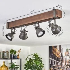 Pehefito Deckenleuchte Dunkelbraun, Grau, 4-flammig -Lampe Verkäufe pehefito deckenleuchte h3795859 3