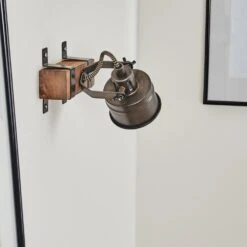 Pehefito Wandleuchte Grau, Holz Dunkel, Schwarz, 1-flammig -Lampe Verkäufe pehefito wandleuchte h3446140 11