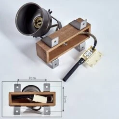 Pehefito Wandleuchte Grau, Holz Dunkel, Schwarz, 1-flammig -Lampe Verkäufe pehefito wandleuchte h3446140 4