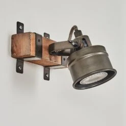 Pehefito Wandleuchte Grau, Holz Dunkel, Schwarz, 1-flammig -Lampe Verkäufe pehefito wandleuchte h3446140 7