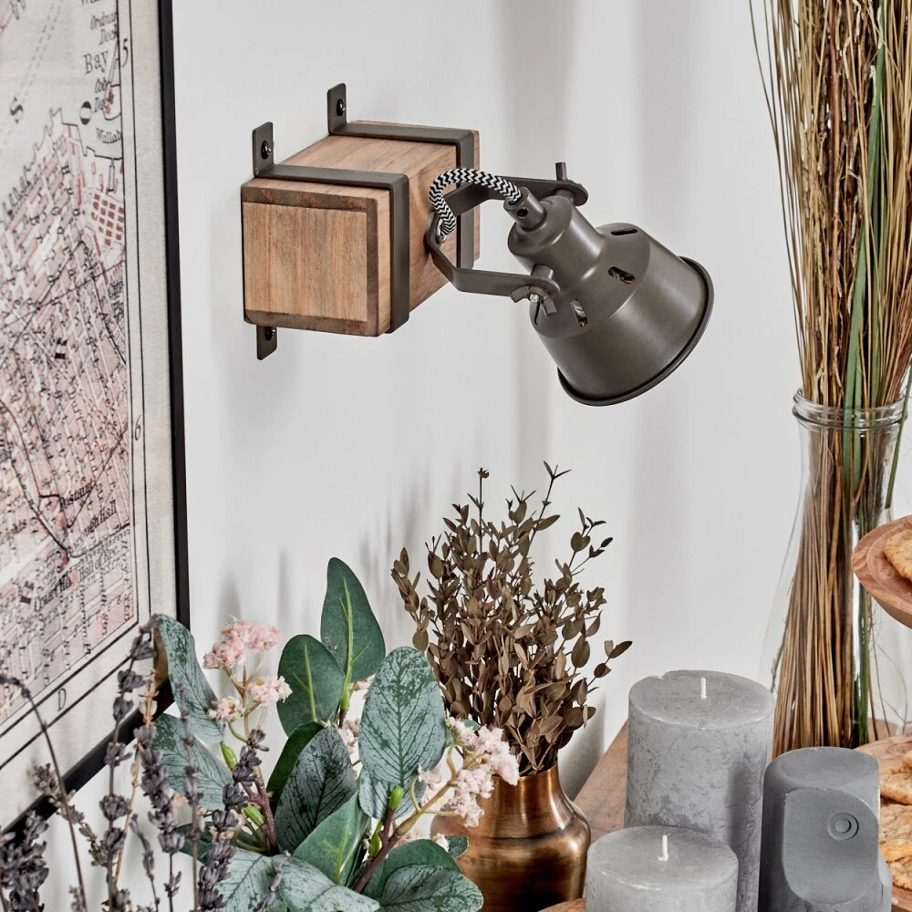 Pehefito Wandleuchte Grau, Naturfarben, 1-flammig 4 Pehefito Wandleuchte Grau, Naturfarben, 1-flammig – Bild 2