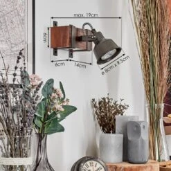 Pehefito Wandleuchte Dunkelbraun, 1-flammig -Lampe Verkäufe pehefito wandleuchte h3856338 3