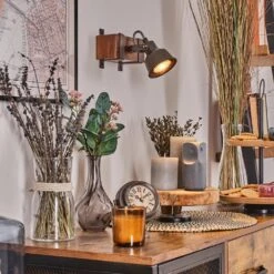 Pehefito Wandleuchte Dunkelbraun, 1-flammig -Lampe Verkäufe pehefito wandleuchte h3856338 6