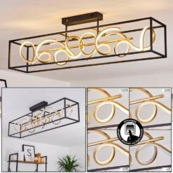 Pericos Deckenleuchte LED Gold, Schwarz, 4-flammig