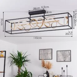 Pericos Deckenleuchte LED Gold, Schwarz, 4-flammig -Lampe Verkäufe pericos deckenleuchte h3375464 3