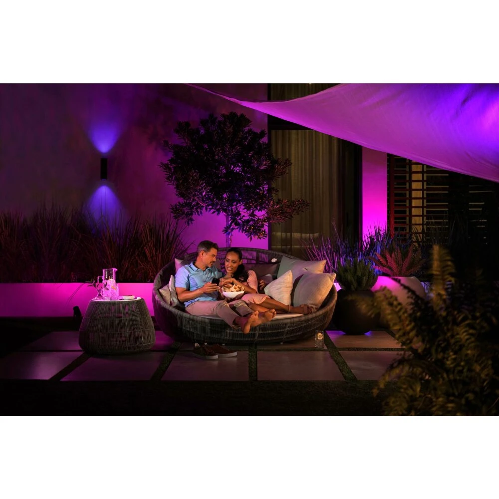 Philips Hue Ambiance White & Color Appear Außenwandleuchte LED Schwarz, 2-flammig, Farbwechsler 7 Philips Hue Ambiance White & Color Appear Außenwandleuchte LED Schwarz, 2-flammig, Farbwechsler – Bild 5