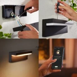 Philips Hue Nyro Außenwandleuchte LED Schwarz, 1-flammig, Farbwechsler -Lampe Verkäufe philips hue nyro aussenwandleuchte 8718696174302 2