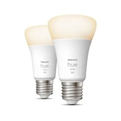 Philips Hue White 2er Set LED E27 9 Watt 2700 Kelvin 800 Lumen