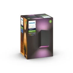 Philips Hue White & Color Ambiance Resonate Wandleuchte Schwarz LED Schwarz, 2-flammig -Lampe Verkäufe philips hue white color ambiance resonate wandleuchte schwarz 8718696174388 6