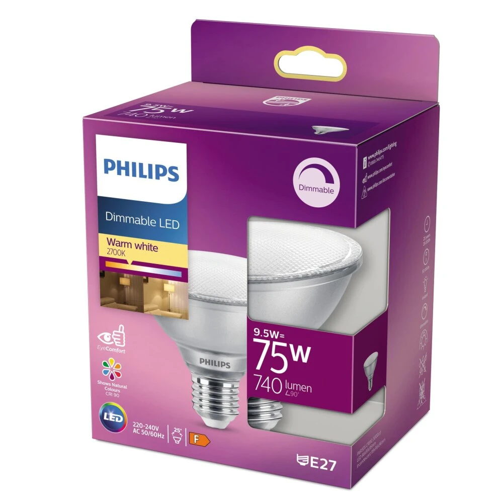 Philips Reflektor LED E27 9,5 Watt 2700 Kelvin 740 Lumen 4 Philips Reflektor LED E27 9,5 Watt 2700 Kelvin 740 Lumen – Bild 2