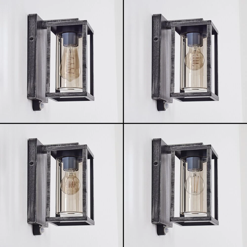 Portalis Aussenwandleuchte Schwarz, Silber, 1-flammig, Bewegungsmelder 4 Portalis Aussenwandleuchte Schwarz, Silber, 1-flammig, Bewegungsmelder – Bild 2