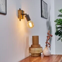 Praia Wandleuchte Braun, Grau, 1-flammig -Lampe Verkäufe praia wandleuchte h3378038 3