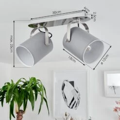 Puelches Deckenleuchte Nickel-Matt, 2-flammig -Lampe Verkäufe puelches deckenleuchte h3568255 2