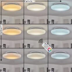 Ral Deckenleuchte LED Silber, Weiß, 1-flammig, Fernbedienung, Farbwechsler -Lampe Verkäufe ral deckenleuchte h3657201 2