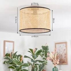 Ramila Deckenleuchte Glas 40 Cm Naturfarben, Schwarz, 1-flammig -Lampe Verkäufe ramila deckenleuchte glas 40 cm h3943076 3