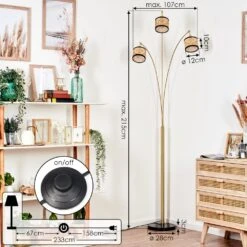 Ramila Stehleuchte Messing, Schwarz, 3-flammig -Lampe Verkäufe ramila stehleuchte h3887356 3