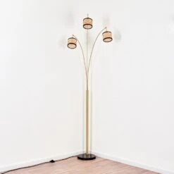 Ramila Stehleuchte Messing, Schwarz, 3-flammig -Lampe Verkäufe ramila stehleuchte h3887356 7