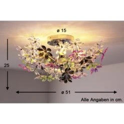 Reality FLOWER Deckenleuchte Bunt, Chrom, 4-flammig -Lampe Verkäufe reality flower deckenleuchte r60014017 2