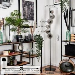 Remaisnil Stehleuchte Glas 10 Cm, 12 Cm, 15 Cm Rauchfarben, 6-flammig -Lampe Verkäufe remaisnil stehleuchte glas 10 cm 12 cm 15 cm h3727751 3