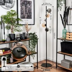 Remaisnil Stehleuchte Glas 12 Cm Bernsteinfarben, Klar, Rauchfarben, 5-flammig -Lampe Verkäufe remaisnil stehleuchte glas 12 cm h3779484 3