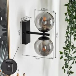 Remaisnil Wandleuchte Schwarz, 2-flammig -Lampe Verkäufe remaisnil wandleuchte h3629406 3