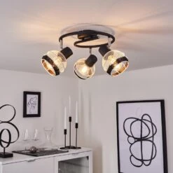 Revsbotn Deckenleuchte Chrom, Schwarz, 3-flammig
